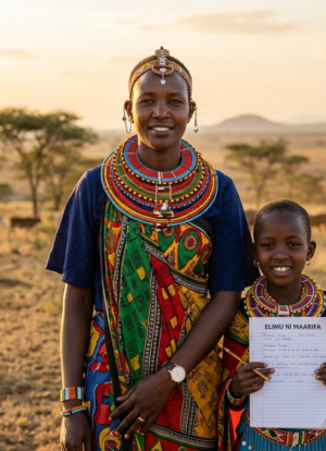 African pastoralist woman looking confidently