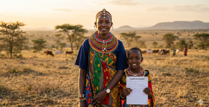 African pastoralist woman looking confidently